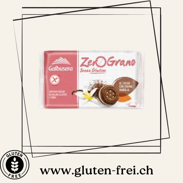 Cocoa Cookies with Vanilla Cream - Galbusera Zerograno